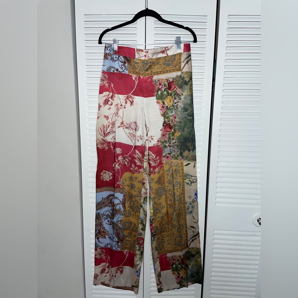ZARA Printed Satin Pants